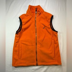 Nautica Orange Sleeveless Fleece Vest with Hood Kids size small / 8